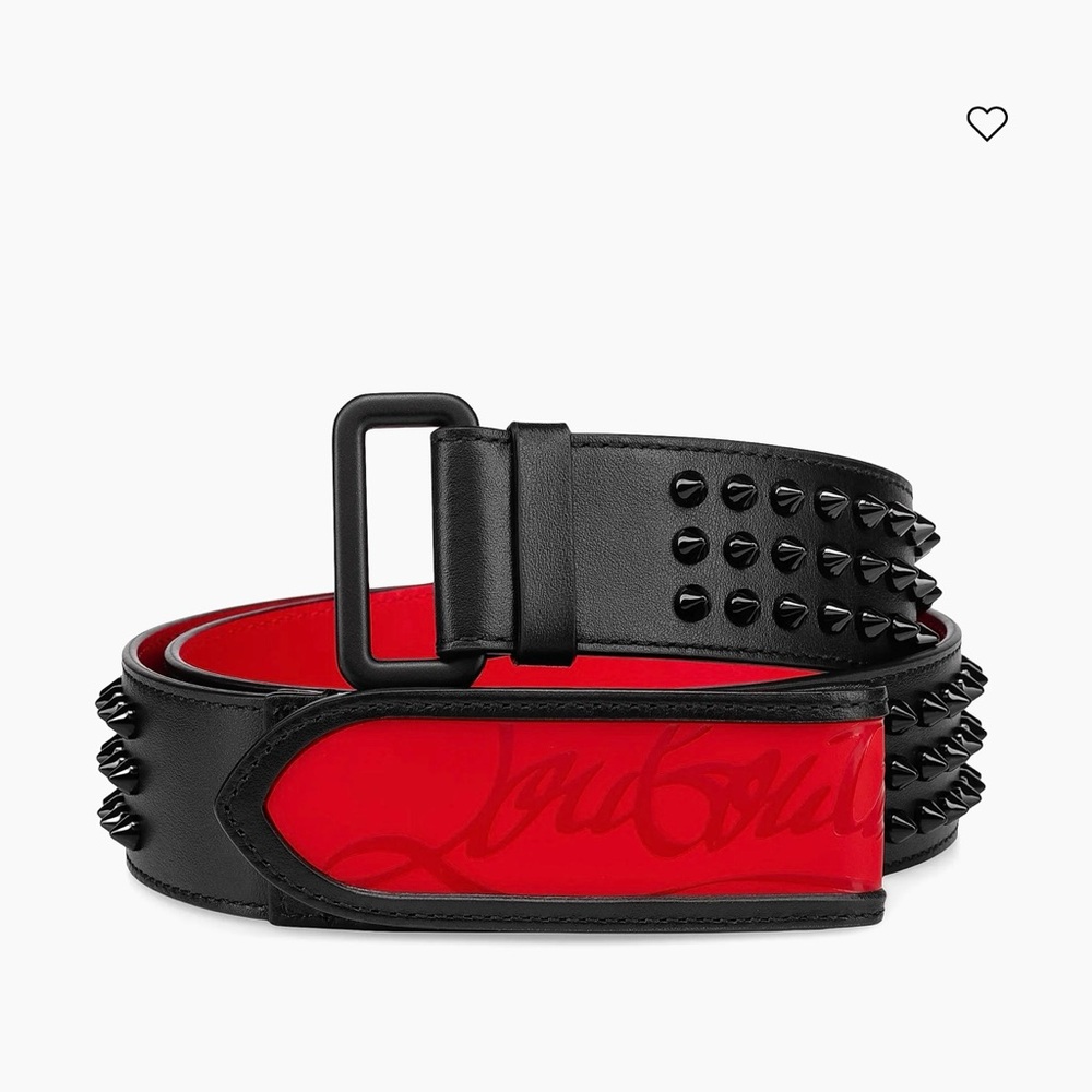 Christian Louboutin Black and Red Spiked Belt Bag
